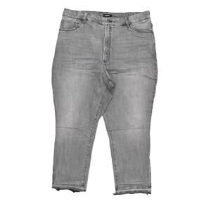 Express Plus Size 18 Curvy Slim Skinny Jeans Gray Cotton Blend Zip